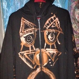 Athletic Works Black and Orange Graphic Jacket